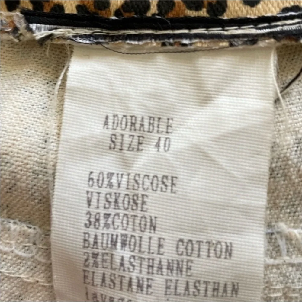 BOSSE Leopard Print Skinny Stretch Tan And Black Pants size 4